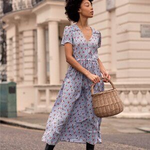 Christy Dawn Dawn Floral Blue Rose Dress Small